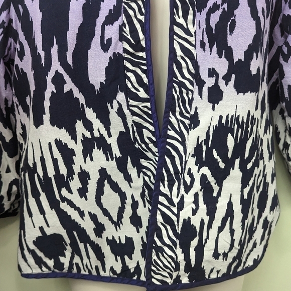 Chico's Ombre Tiger Stripe Blazer Sz 1/M - Picture 6 of 10